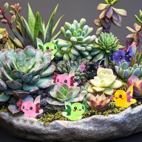 Cute Tiny Axolot Figurines Silicone Mold Micro Dollhouse Animal Epoxy Casting Mold for DIY Resin Art Fairy Garden Miniatures Landscape Crafts Decor