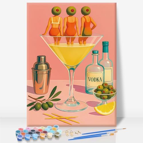Camocin Framed Paint by Numbers Kit for Adults Beginners – Cocktail Girls