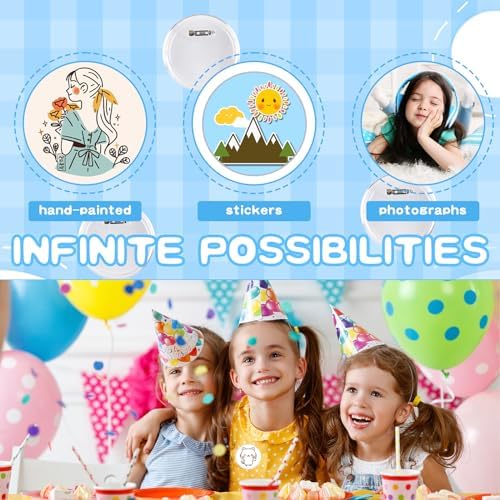 100 Pack Acrylic Button Pins Badge, 45mm/1.77 Inch Clear Acrylic Pins Buttons Badges Kit with Blank Round Paper, DIY Acrylic Pin Buttons