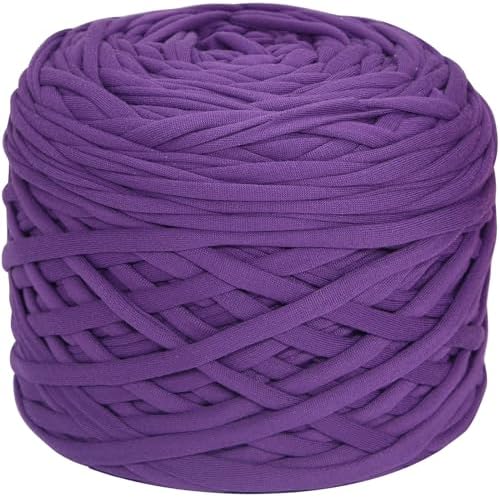 400g T-Shirt Yarn, 130 Yards Elastic Fabric Crochet DIY Dark Purple