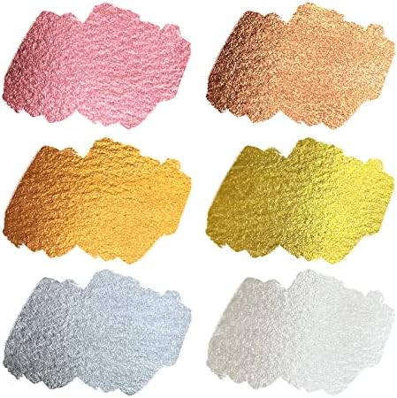 Mini Portable Handmade Artist Watercolor Paint,6 Metallic Solid Watercolor