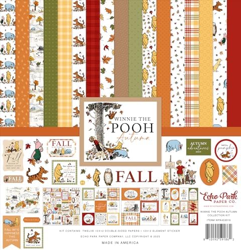 Echo Park Fall Collection Kit, Scrapbook Paper & Sticker Set