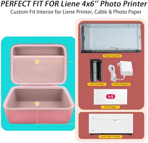 khanka Case Compatible with M110 M100 M200 Liene 4x6'' Photo Printer, Wi-Fi Picture Printer,Case Only(Pink)