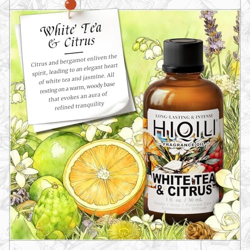 HIQILI White Tea&Citrus Fragrance Oil for Diffuser,Home Scent,DIY Craft