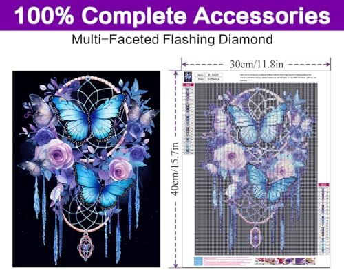 Diamond Art Kits for Adults,Butterfly Diamond Art Painting Kits for Adults