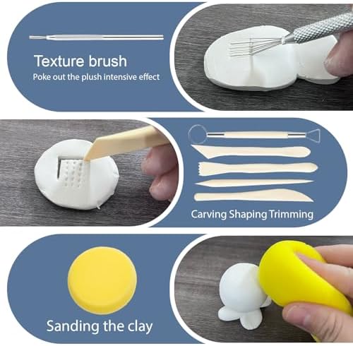 1DFAUL 30Pcs Air Dry Clay Varnish with Sculpting Tools Kit, Gloss Matte