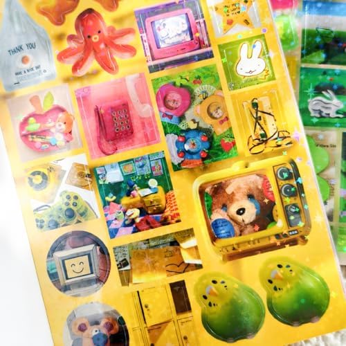 Cute Sticker Book, 30 Sheets 400+ Pcs Y2K Vintage Aesthetics Stickers