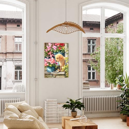 xcemhil Dog Paint by Numbers Kit for Adults Beginner, Dog Paint by Numbers for Adult, Acrylic Paint by Number Kits Suitable for Home Wall Art Decor Gifts 16x20 Inch