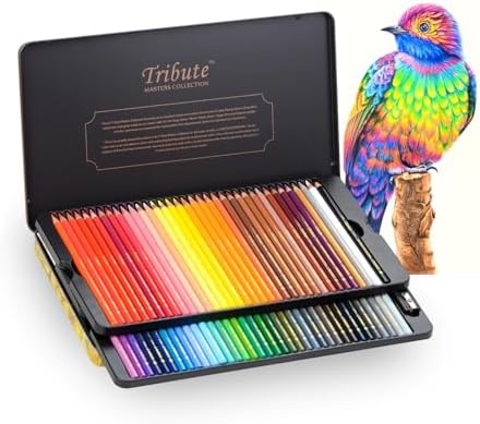 72 Colored Pencils Set for Adults Coloring, Professional Oil Based Art Pencils with 4.0mm Thick Soft Core up to 10 layers of blending, Artist Drawing Pencils in Masterpiece Gift Box