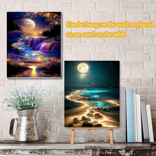 VIGEGU 4 Pack Paint by Numbers Kit for Adults Beginner with Frame