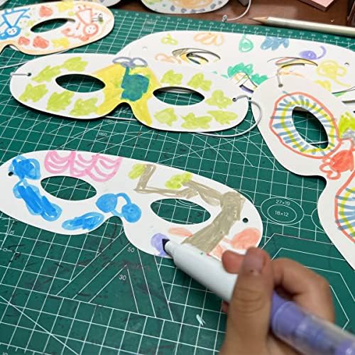 Lependor 108 Pack White Paper Eye Masks, Plain Masquerade Mask DIY Blank Masks Decorate for Costume Party, Halloween Party - 108 Packs