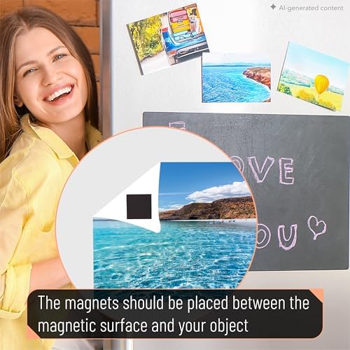 Mr. Pen- Self Adhesive Magnet Square, 120 pcs, Flexible and Extra Thin