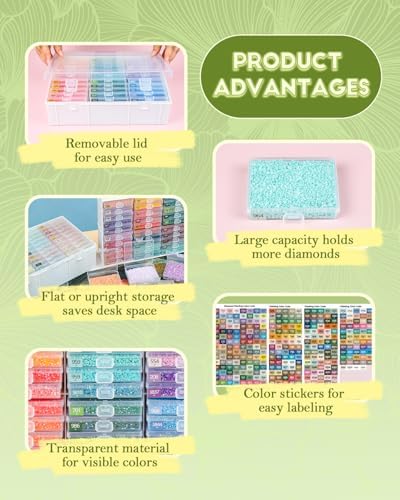 Diamond Painting Trays with Lids, 60PCS Storage Containers for Diamond Art