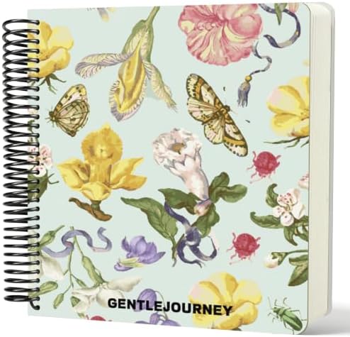 Hardcover Sketchbook,7.2"x8.3"Spiral Bound Drawing Pad,Floral Moth
