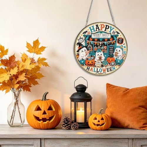 Halloween Diamond Art Hanging Kit for Adult, Diamond Art Painting 8x8inch