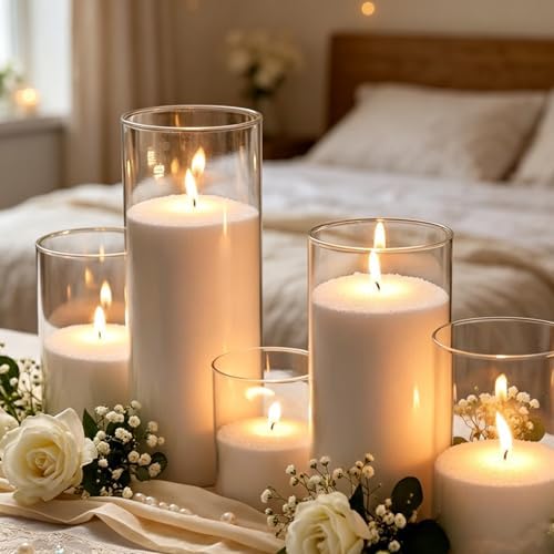 1.1LB Candle Sand- White Candle Beads and Wicks, Jasmine Scented Pearled Candle Wax for DIY Making, Refillable Non-Toxic for DIY Customized,Gifts Home Decoration Wedding Party