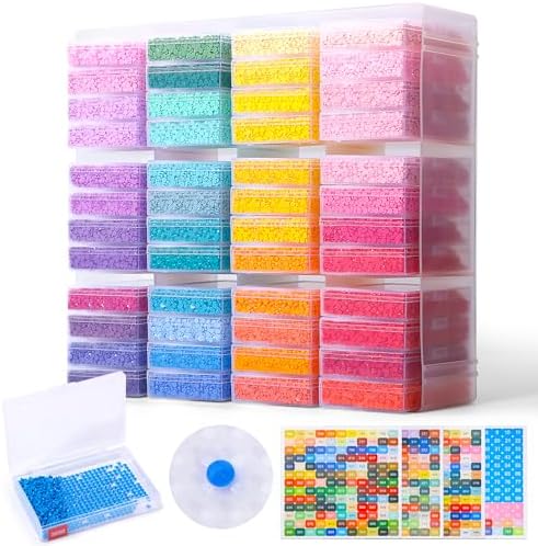 PP OPOUNT 48 PCS Diamond Art Storage for Beads Storage & Line-Up