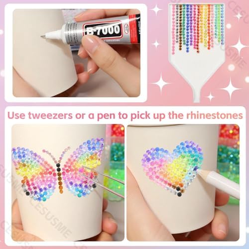 28000 Pcs Color Rhinestones Bedazzling Kit, Black Resin Bedazzling Gems