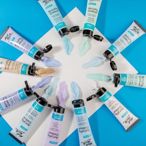 Mont Marte Acrylic Colour Pastel Paint Set Signature 24pc x 36ml (1.2 US fl.oz), Creamy Pastel Acrylic Paint Set, Good Coverage, Semi-Matte Finish, Ideal For Most Art and Craft Surfaces.