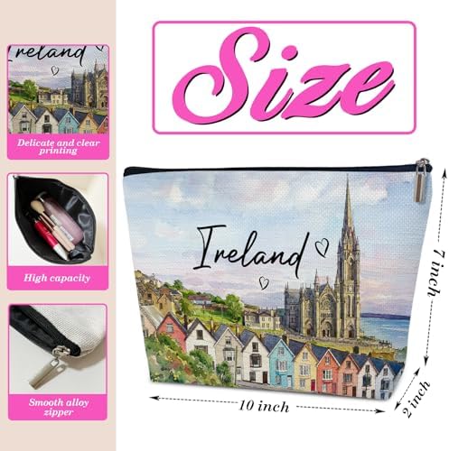 Ireland Makeup Bag for Women, Irish City Travel Gifts