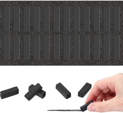 Watersay 24 Pcs Soft Pastel Drawing Chalk Set Square Sketch Chalk Non-toxic Artist Pastel Sticks for Professional Artists and Art Lovers(30 x 8 x 8 mm,Black Color)