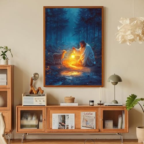 Jesus Paint by Numbers Kit for Adults Framed Canvas 12X16 in, Frameworkless