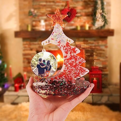 Large Silicone Mold, Photo Frame Resin Molds, Christmas Tree Shape Resin Molds for Epoxy Casting, Picture Frame Display Unique Crafts Making Resin Art Christmas Mold Table Home Decor Gift