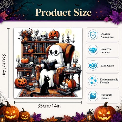 Halloween Paint by Numbers Kit for Adults,DIY Paint by Number 14x14 inch