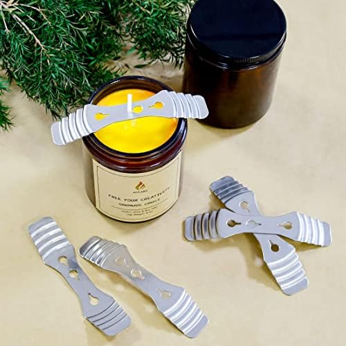 20pcs Metal Candle Wick Holder, Candle Wicks Centering Tools, Wick Setter, 3 Holes Stainless Steel Device for DIY Candle Making Supplies.