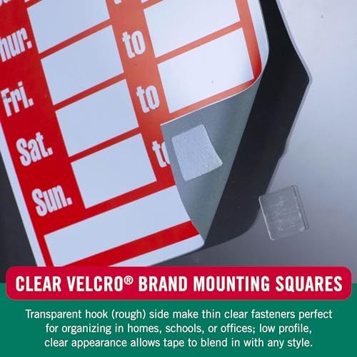 VELCRO Brand Thin Clear Mounting Squares, 7/8 in, 150 Pack