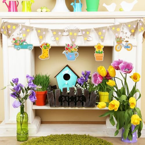 80PCS Wooden Spring Ornaments to Paint, 10 Styles DIY Blank Unfinished Wood Flower Cutouts Butterfly Ornament for Crafts Hanging Decorations, Cute Bee Flower Shape Home Decorations Gifts