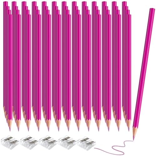 60 Pack Bulk Pink Colored Pencils for Kids, Pre-sharpened Art Pencils Back to School Supplies Set, Drawing Sketching Pencils for Students, Teachers, Classroom