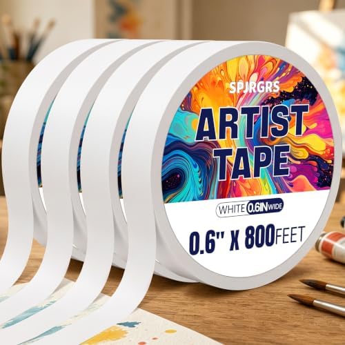 4 Pack Artist Tape For Watercolor Paper, 0.6inch Wide 800Ft Long Total
