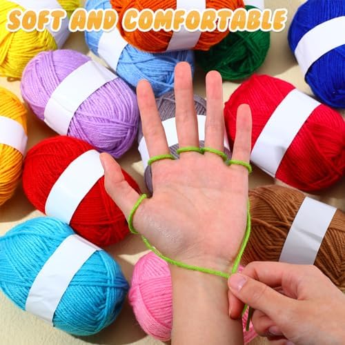 Coume 36 Polyester Yarn Skeins for Crocheting 50g 3268 Yards Multicolor DIY Soft Cotton Yarn Bulk for Weaving Knitting Beginners Dolls Gifts Crafts(36 Colors)