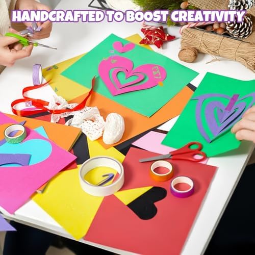 TUXIYA 300 Sheets 8.5" X 11" Colored Cardstock, 50 Colors Card Stock | 50 Assorted Colors Construction Paper Printer Paper for Printing, Card Making, DIY Crafts, School Supplies,Party 180GSM/65LB