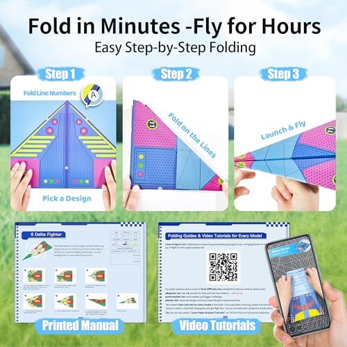 Leven DIY Paper Airplane Kit, 24 Progressive Origami Plane Designs
