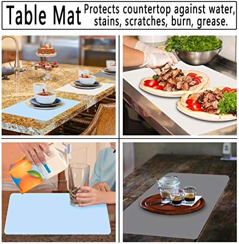 Gartful Silicone Crafts Mat, Silicone Sheets for Crafts, Painting, Nail Arts, Clay, Resin Jewelry Casting Molds Mat, Table Pad Placemat, Nonstick Nonslip, Gray & Beige & Light Blue (15.7x11.8 inch)