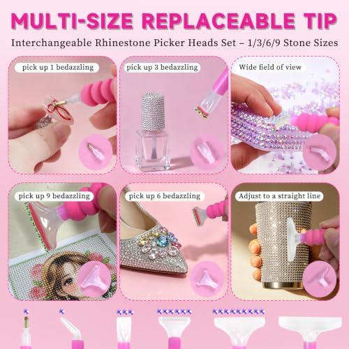 30 Pcs Bedazzling Pen Tools Set with 5 Diamond Art Sorting Trays