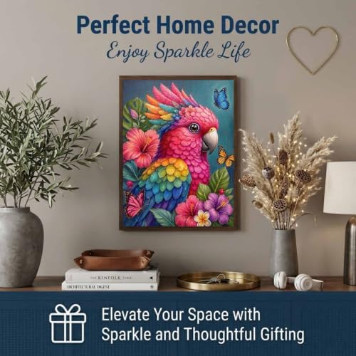 TOPCLTV Parrot Diamond Art Kits for Adults,Tropical Bird Diamond Painting