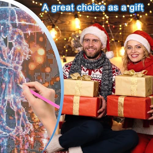 MVVMTOP Diamond Painting Kit for Adults 5D DIY Romantic Rainy Couple Full Drill Round Diamond Art Crystal Rhinestone Embroidery Painting Home Wall Decor Gift for Beginners