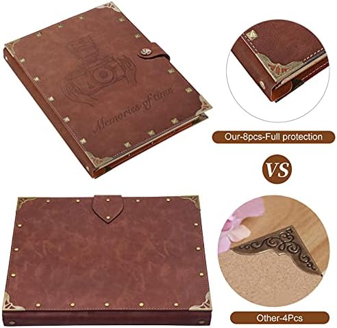 ZEEYUAN DIY Scrapbook Photo Album 60 Pages Leather Memory Photo Book 8.5x11 inch,Vintage Travelling Scrapbook Family Scrap Book Scrapbooking Supplies Kits for Couples