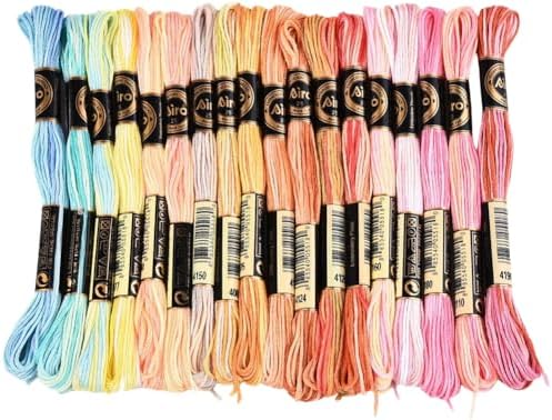 18 Skeins Colorful Needlepoint Embroidery Thread Floss for Sewing