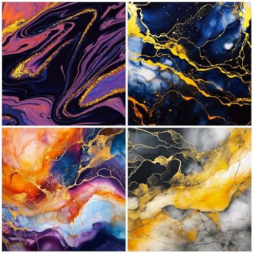 Marbled Scrapbook Paper Pad Color Marbled Patterned Paper 6×6,24 Sheets Single-Sided Scrapbooking CardStock Papers Pad for Holiday Cardmaking DIY Origami Journaling.