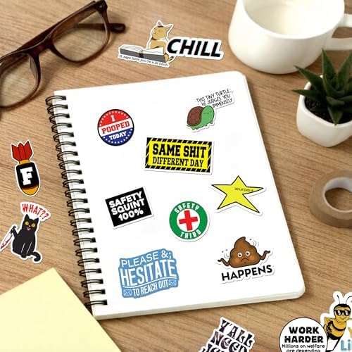 400 Pcs Funny Stickers for Adults Dirty Humor, Water Bottles Waterproof Cool Stickers for Laptop, Bumper, Phone, Hard Hats, Sarcastic, Scrapbooking (400)