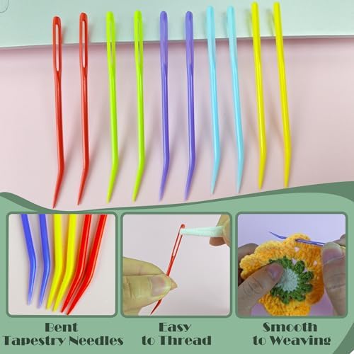 DeliaVo 62 Pcs Yarn Needles Set, Crochet Kit for Knitting Sewing Weaving