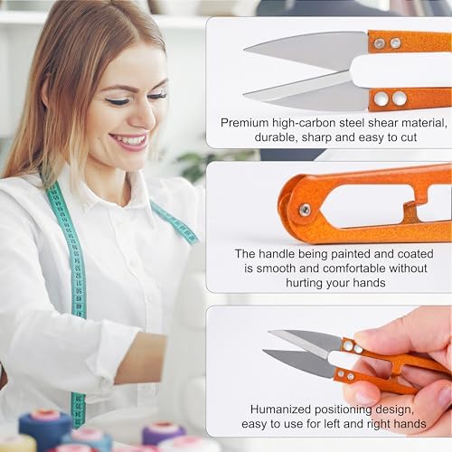 6 Pcs 4.1 Inch Sewing Scissors Thread Snips, High-Carbon Steel Yarn Snips, Thread Snippers, Sewing Snips Thread Cutter Scissors for Stitch, Knitting, Mini DIY Supplies, Crafts
