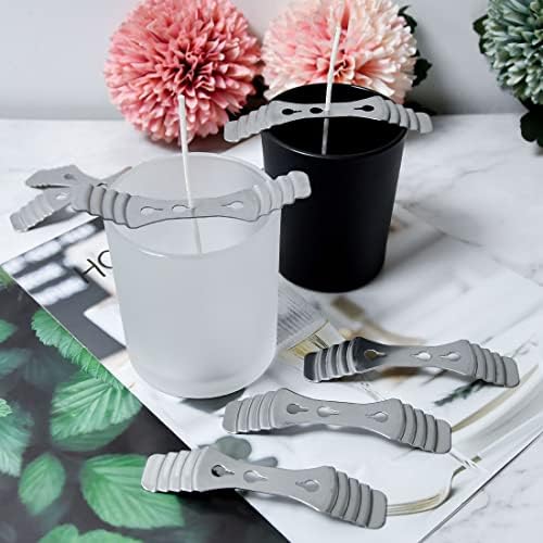 20pcs Metal Candle Wick Holder, Candle Wicks Centering Tools, Wick Setter, 3 Holes Stainless Steel Device for DIY Candle Making Supplies.