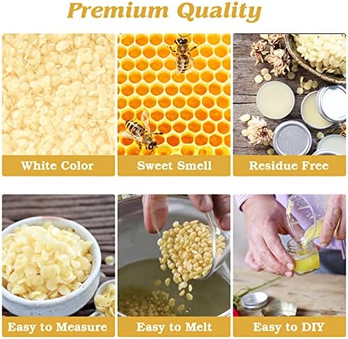 Beeswax Pellets 10LB Beewax Triple Filtered Beeswax Pastilles for Candle Making Great for DIY Projects (10LB)