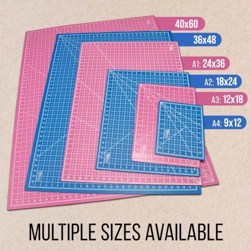U.S. Art Supply 40"x60" Self-Healing Cutting Mat 5-Ply Pink/Blue
