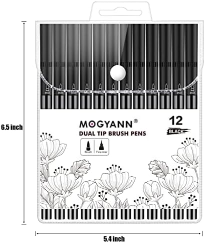 Black Markers for Coloring, Drawing Pens 12 Pack